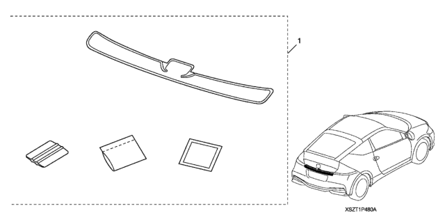 2016 Honda CR-Z Rear Bumper Applique Diagram for 08P48-SZT-101A