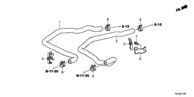 2013 Honda Accord 2 Door EX KL 6MT Water Hose (L4) Diagram