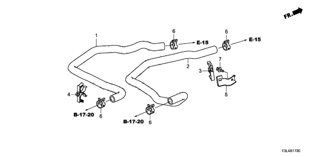 2015 Honda Accord Water Hose (L4) Diagram