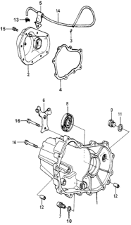1982 Honda Accord 3 Door LX KA 5MT MT Transmission Housing Diagram