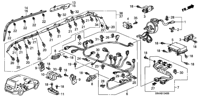 2008 Honda Pilot SRS Unit Diagram