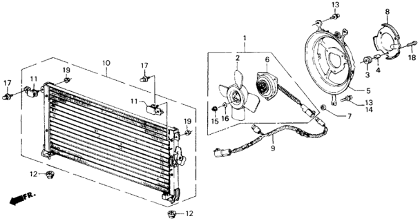 1989 Honda Accord Shroud Diagram for 38615-PH4-660