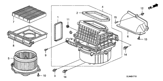 2008 Honda Fit 5 Door BASE KA 5MT Heater Blower Diagram