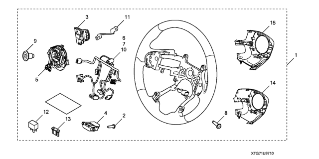 2019 Honda Ridgeline Steering Wheel (Heated) Diagram