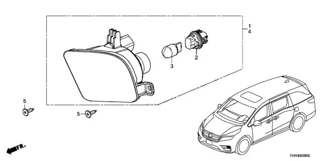 2020 Honda Odyssey Light Assy., L. FR. Turn & Parking Diagram for 33350-THR-A11