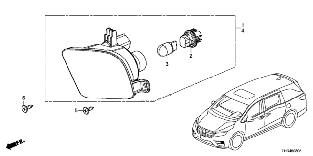 2021 Honda Odyssey LIGHT, FR- R TURN Diagram for 33300-THR-A31