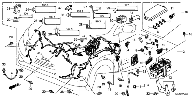 2016 Honda CR-V Wire Harness, Engine Room Diagram for 32200-T1W-A50