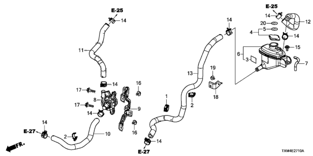 2020 Honda Insight HOSE Diagram for 1J401-6L2-A00