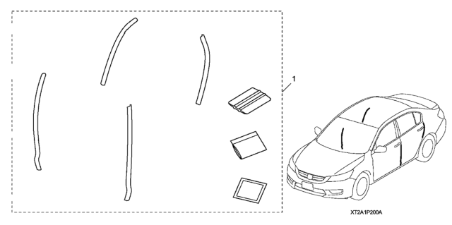 2021 Honda Accord 4 Door 20TRNG (2.0 TOURING) KA XAT Door Edge Film Diagram