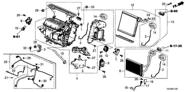 2014 Honda Accord Core Sub-Assembly, Heater Diagram for 79115-T3V-A01