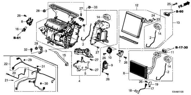 2014 Honda Accord Sub-Harness, Air Conditioner Diagram for 80650-T3V-A40