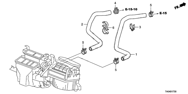 2008 Honda Accord Hose, Water Inlet Diagram for 79721-TA0-A00