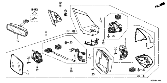 2011 Honda CR-Z Mirror Diagram