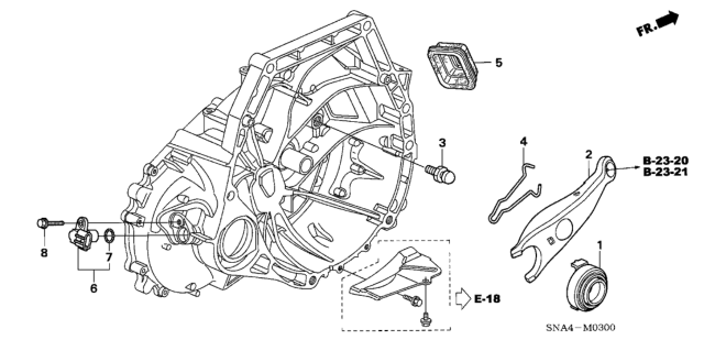 2006 Honda Civic Boot, Release Fork Diagram for 22841-RPF-000