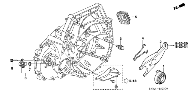 2006 Honda Civic Fork, Clutch Rls Diagram for 22821-RF8-000