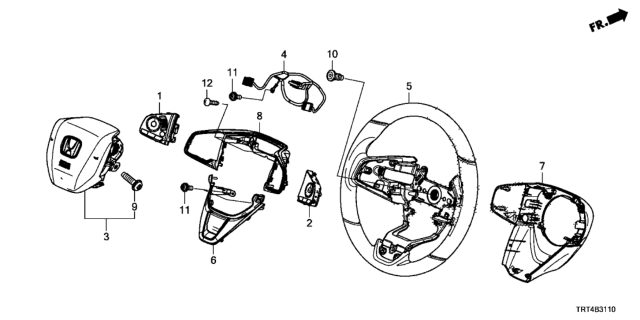 2018 Honda Clarity Fuel Cell 4 Door D (CLARITY NMC) KA 1AT Steering Wheel Diagram