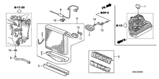 2010 Honda Civic 4 Door DX KA 5MT A/C Cooling Unit Diagram