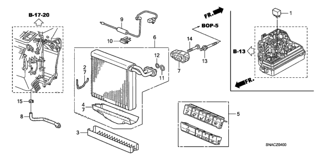 2011 Honda Civic A/C Cooling Unit Diagram