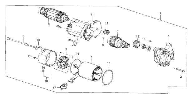 1984 Honda CRX 2 Door DX KA 3AT Starter Motor Diagram