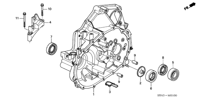 2001 Honda Civic Stay, Change Wire Diagram for 24601-PLW-000