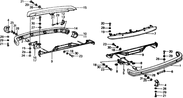 1976 Honda Civic 5 Door ** KL HMT Bumper Diagram