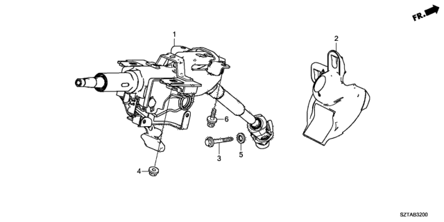 2015 Honda CR-Z Steering Column Diagram