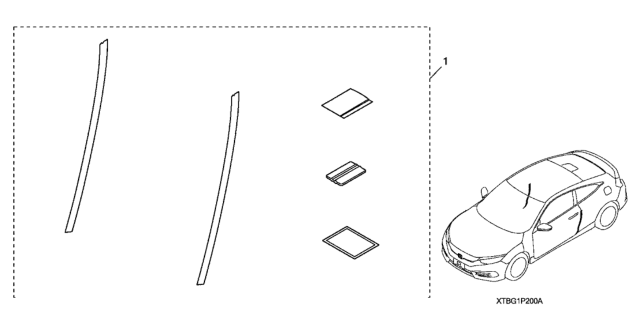 2020 Honda Civic 2 Door EX KA CVT Door Edge Film Diagram