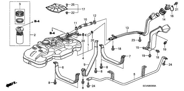 2010 Honda Element Band, Fuel Tank Mounting Center Diagram for 17526-SCV-A00