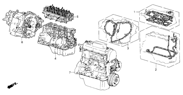 1987 Honda Civic Transmission Assembly (Gw-020) Diagram for 20011-PE6-J40