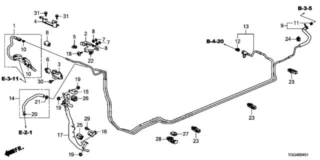 2018 Honda Civic Pipe Comp Diagram for 17720-TGH-A01