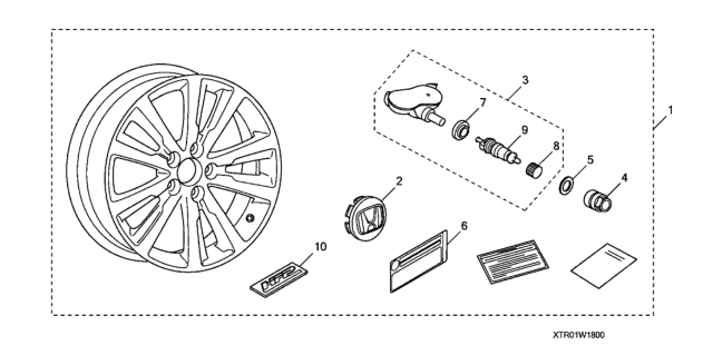 2012 Honda Civic Alloy Wheel (18") Diagram