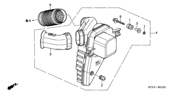 2003 Honda Element Chamber Resonator Diagram for 17230-PZD-305