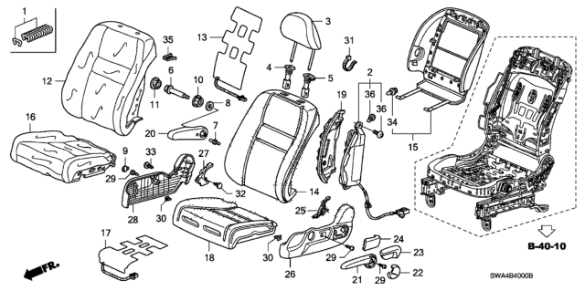 2009 Honda CR-V Front Seat (Driver Side) Diagram