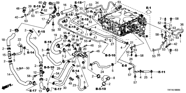 2020 Honda Clarity Fuel Cell Water Hose (Radiator Side) Diagram