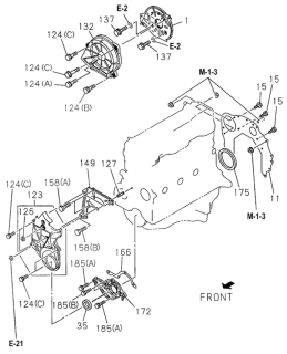 1996 Honda Passport Timing Gear Cover - Rear Plate Diagram