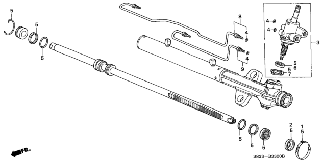 1999 Honda Accord Tube Assy., R. Feed Diagram for 53670-S87-A01