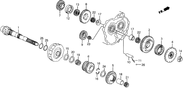 1989 Honda Civic Countershaft Diagram for 23220-PP1-000