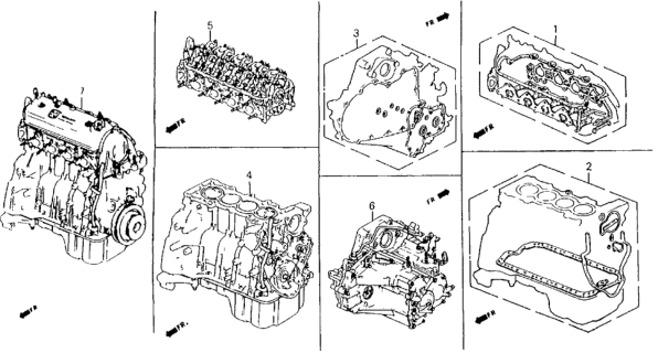 1992 Honda Accord Gasket Kit - Engine Assy.  - Transmission Assy. Diagram