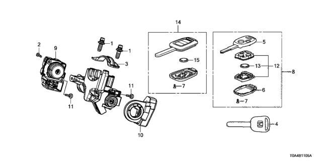 2016 Honda CR-V Unit Assy Keyless Diagram for 39730-T0A-A11