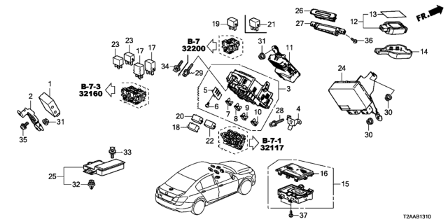 2017 Honda Accord Box Assembly, Fuse (Rewritable) Diagram for 38200-T2A-A52