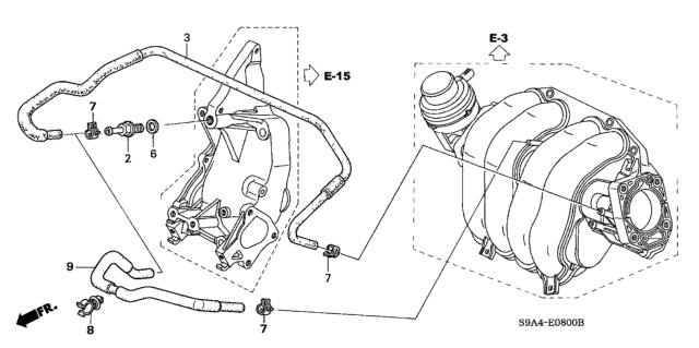 2005 Honda CR-V Tube, PCV Diagram for 17131-PPA-A01