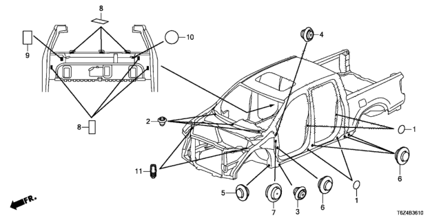 2019 Honda Ridgeline Seal, Adhesive Tape (38X81) Diagram for 90851-T6Z-A00