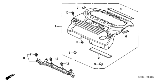 2007 Honda Accord Hybrid 4 Door HYBRID KA 5AT Engine Cover Diagram