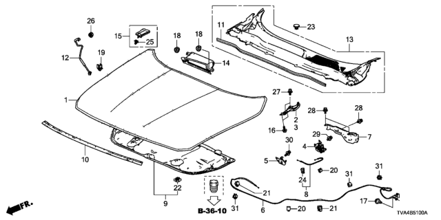 2020 Honda Accord Engine Hood Diagram