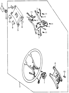 1985 Honda Accord 4 Door LX KL 5MT Steering Wheel Diagram