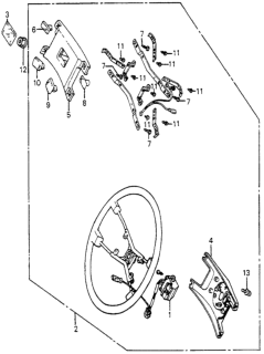 1984 Honda Accord Button A, Horn *R40L* (Nippon Purasuto) (ARK RED) Diagram for 53161-SA6-003ZD