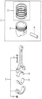 1981 Honda Accord Piston (Std) Diagram for 13101-PB2-900