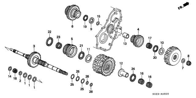 1999 Honda Civic 2 Door EX (ABS) KA 4AT AT Mainshaft Diagram