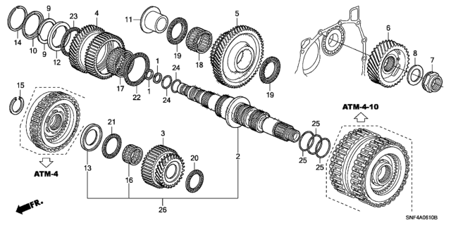 2011 Honda Civic 4 Door GX KA 5AT Secondary Shaft Diagram