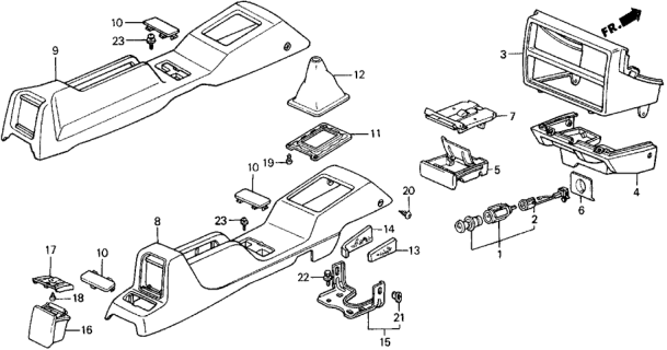 1989 Honda Civic 5 Door ** (WAGOVAN) KA 5MT Console Diagram